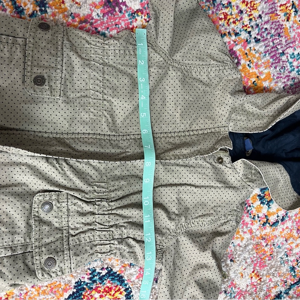 Baby Gap 100%‎ Cotton Olive Green Anorak Jacket with Polka Dots, Size 5 - Picture 7 of 10